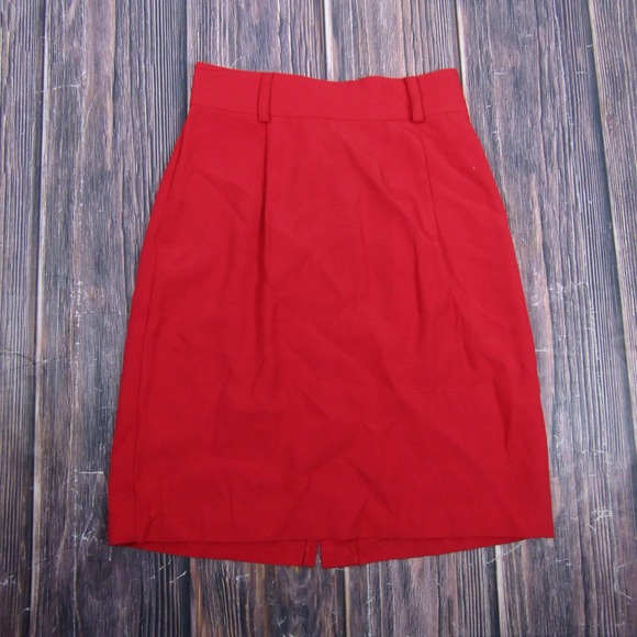 Marnie West Dresses & Skirts - Marnie West Skirt Juniors 7/9 Red Pencil Knee Length Pleated USA Work‎ Office